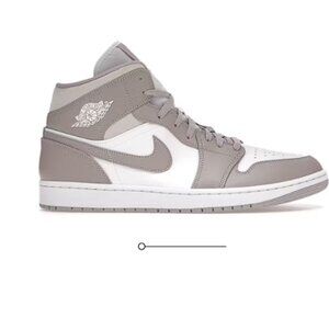 NIKE Men's Air Jordan 1 Mid Linen Size US 11 In College Grey Bone